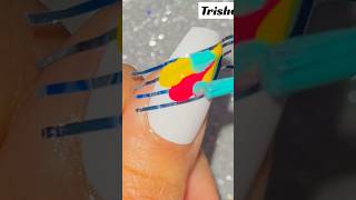 Striping tape nail art🌈💅 nails nailart nailspolish nailarttutorial nailhacks shorts [upl. by Melas]