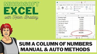 Add a Column of Numbers in Excel for Beginners  Manual amp Auto Methods [upl. by Risser]