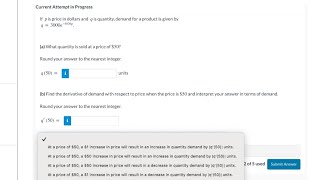 Demand function Price Quality Derivative of demand function basicmathssolutions510 [upl. by Zingale903]