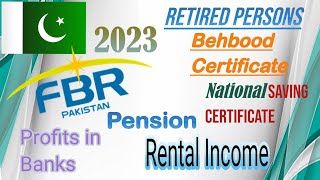 How to File Income Tax Return for Pensioner Person 2023 Behbood CertificateRental income [upl. by Monahon]