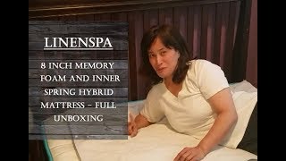 Linenspa  8quot Spring amp Memory Foam Hybrid Unboxing [upl. by Fronniah451]