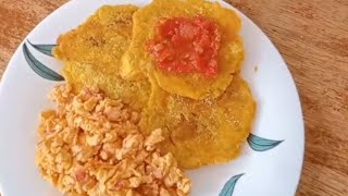 Cómo preparar desayuno colombiano con patacones  En Casa con Mildres [upl. by Anegal22]