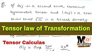 1Tensor law transformation problem [upl. by Ahpla498]