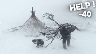 EXTREME 40° Solo Winter Camping 4 Days  Snowstorm Hot Tent Camping In A Blizzard  ASMR [upl. by Waldo748]