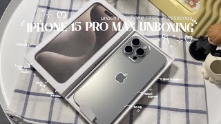 iPhone 15 Pro Max 512GB Natural Titanium Unboxing ₊˚⊹ ᰔ [upl. by Octavia982]