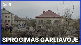 Tiesiogiai – iš Garliavos po sprogimo sugriuvo namas [upl. by Ansaev]