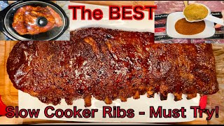 The BEST Fall Off The Bone Slow Cooker Ribs  Must Try food cooking subscribe [upl. by Okajima]