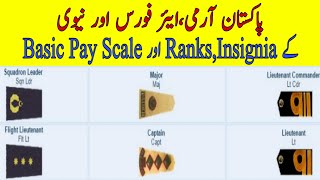 Pakistan Army Navy and Air Force Pay Scale Insignia and Ranks  Comparison [upl. by Sutphin589]