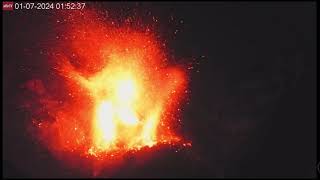 Jan 7 2024 night Large Strombolian eruption from Semeru volcano Indonesia [upl. by Santana255]