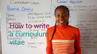 curriculum vitae How to write a CV KCSE functional writing [upl. by Egief]