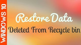 How to Recover Files After Emptying the Recycle Bin  Windows 10 8 7 [upl. by Yhtomot]