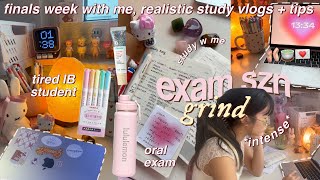 🧷✧˚🎀 full week STUDY VLOG intense  surviving finals note taking study tips IB highschool jr [upl. by Robbin635]