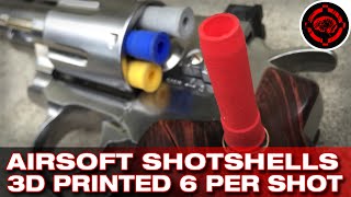 Airsoft Revolver Shotshells 6BBs per Shot 3D Printed [upl. by Ssegrub883]