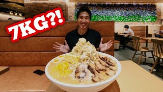 INSANE GIANT PORK RAMEN EATING CHALLENGE  Close to 7KG of Ramen Eaten [upl. by Alaj]