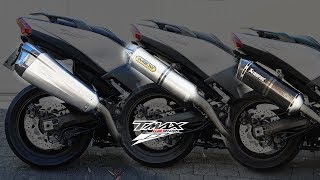 Yamaha TMax IVAkrapovic Racing Line Titanium Arrow RaceTech Titanium Akrapovic Racing Line Carbon [upl. by Nanji]