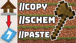 Minecraft WorldEdit Schematic Copy Paste Command Tutorial 120 [upl. by Melton431]