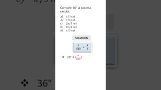 Como convertir grados sexagesimales a radianes maths examendeadmision algebra universidad prepa [upl. by Merriam11]