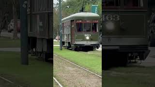 Streetcar rolls down St Charles Ave in Uptown New Orleans neworleans streetcar trolley railway [upl. by Ecirtemed592]