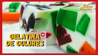 GELATINA de COLORES 🏳️‍🌈 COMO hacer GELATINA de COLORES [upl. by Kilam]