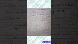 Intelligence unifactor TheoryTwo factor Theory ctet cdpdecember 2024 MySuccessSecret [upl. by Mahda]