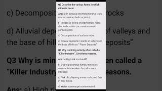 PART3MINERALS AND ENERGY RESOURCES CLASS 10 IMP QUESTION geography SSTshorts STUDYSTUDIO99 [upl. by Trilley]