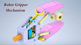 Mechanism of Robot Gripper  Mechanical Mechanisms ميكانيزمات ميكانيكية  ميكانيزم لقابض روبوت [upl. by Amikahs963]