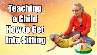 Learning to Get into Sitting from Back Lying Pediatric PT for a Child with Torticollis 25 [upl. by Sedgewake]