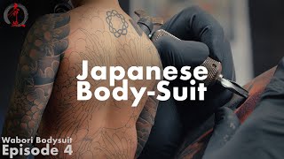 Tattooing a Traditional Japanese Body Suit  Working With Previous Tattoos JPN SUBS [upl. by Jaquelin]