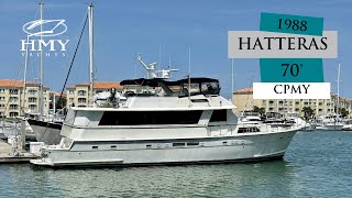 1988 Hatteras 70 Cockpit Motor Yacht  For Sale with HMY Yachts [upl. by Catha]