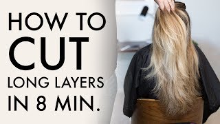 How To Cut Long Layers In 8 Min  Haircut Tutorial [upl. by Lledal]