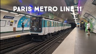 Paris Metro Line 11 MP59  A Ride on Metro Line 11  Rambuteau Station  Île de France Mobilités [upl. by Jerol]