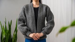 How to Crochet Cozy Cardigan  Pattern amp Tutorial DIY [upl. by Ennalyrehc]