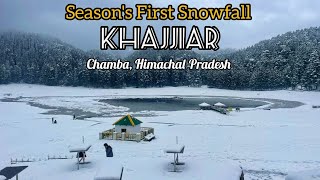 Seasons First Snowfall in Khajjiar Chamba Himachal Pradesh  Snowfall 2024 [upl. by Elolcin662]