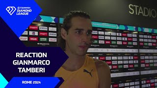 quotIm sad and sorryquot  Gianmarco Tamberi on Diamond League high jump defeat in Rome [upl. by Akym]