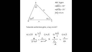 quotTrigonometri 11Sınıf 5Kısım Kosinüs ve Sinüs Teoremiquot Testi 9Sorunun Çözümü [upl. by Eissolf]