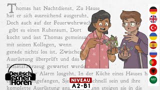 604 Deutsch lernen mit Geschichten  Deutsch lernen durch Hören  A2B1  Learn German with stories [upl. by Flanna703]