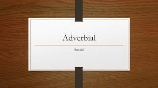 Satsdelar  Adverbial [upl. by Gardia]