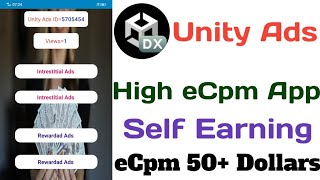 unity ads self click app  unity high cpm self earning app  unity ads payment proof self click [upl. by Enelrad244]