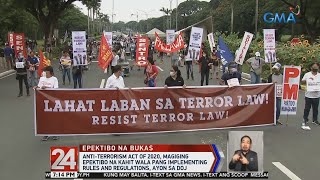 24 Oras AntiTerrorism Act of 2020 magiging epektibo na kahit wala pang IRR ayon sa DOJ [upl. by Sedda]