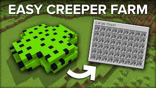 Minecraft Easiest Creeper Farm With 1 Cat  650 Gunpowder Per Hour [upl. by Aisats]