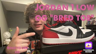 Jordan 1 low og â€œbred toeâ€ review  unboxing [upl. by Eimmij]