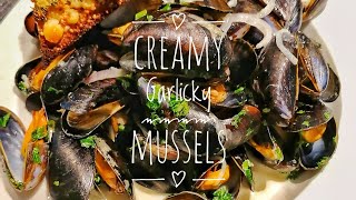 Easy Mussels recipe with garlic and cream [upl. by Ewnihc]