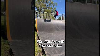 Who did it better Comment below skatepark scooting viralvideo [upl. by Akiam]