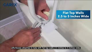 Carex White Bathtub Rail  Unboxing Assembly and Review [upl. by Morena724]