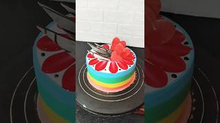 Multi colour cake mix gel Recipe Rainbow 🌈 cake shortsfeedviralsshorts [upl. by Britton363]