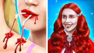 💖 BARBIE WAS ADOPTED BY VAMPIRE🦇 How to Become Vampire 💊 Surviving Guide by 123GO [upl. by Ynnaf701]