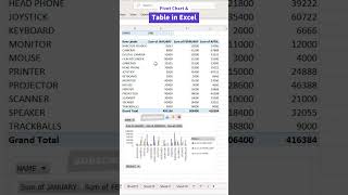 Pivot Chart and Table in Excel  Pivot Chart🔥👍youtubeshorts excel shorts youtubeshorts tricks [upl. by Rento856]