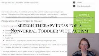 Speech Therapy Ideas for a Nonverbal Toddler with Autism [upl. by Einahpehs509]