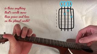 steven universe  peace and love on the planet earth  ukulele tutorial with chords and lyrics [upl. by Erimahs]