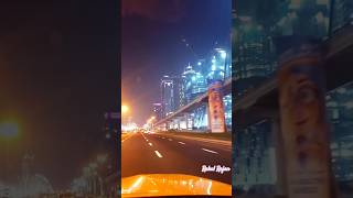 Night drive through Dubai down town trending travel ytshorts viral road driver uae dubailife [upl. by Aihtenak127]